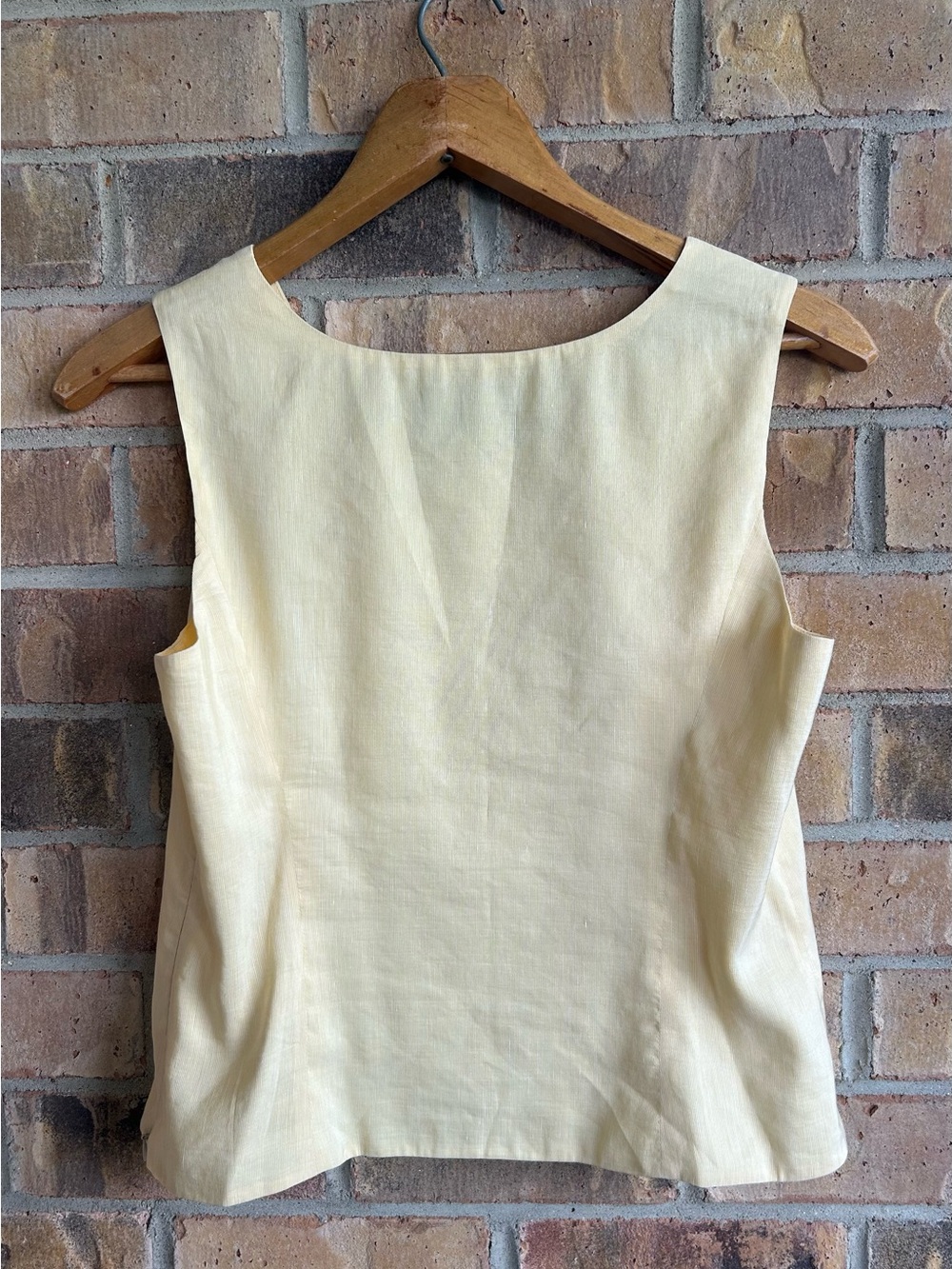 Zanella Butter Yellow Linen-Silk Top Made in Italy Size 8 - Picture 4 of 5